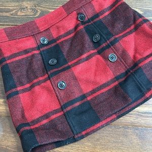GAP Wool Red Plaid Miniskirt